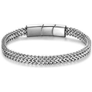 Bracelets for Men-Stainless Steel Magnetic Clasp Franco Chain Mens Bracelet